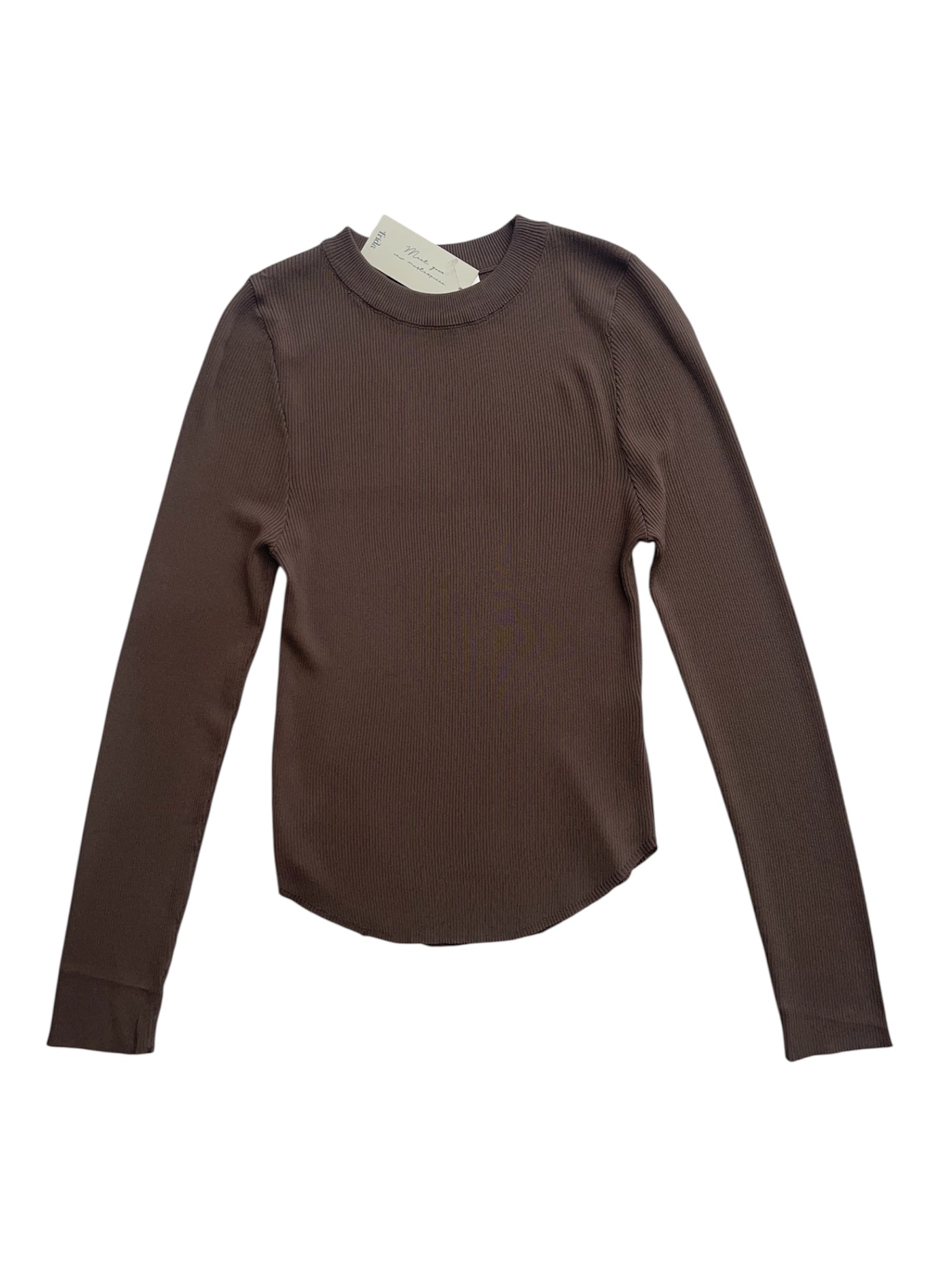 Blusa manga larga acanalada
