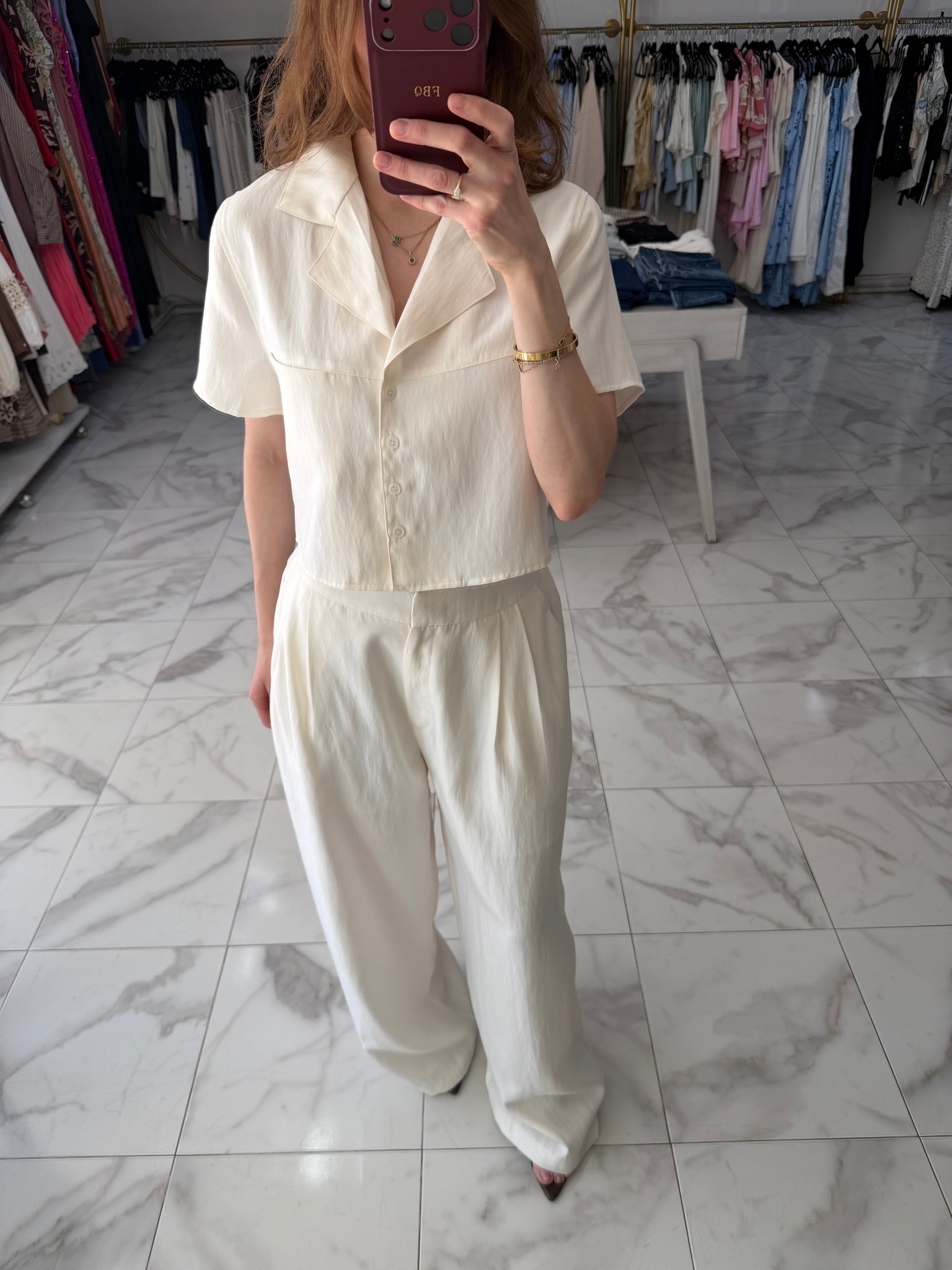 Blusa corta y botones