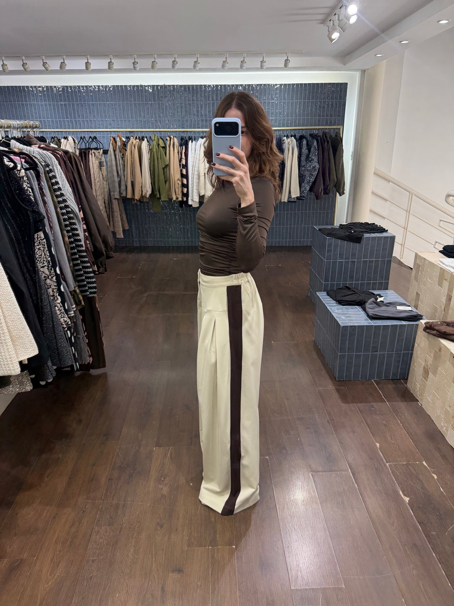 Pantalón raya café