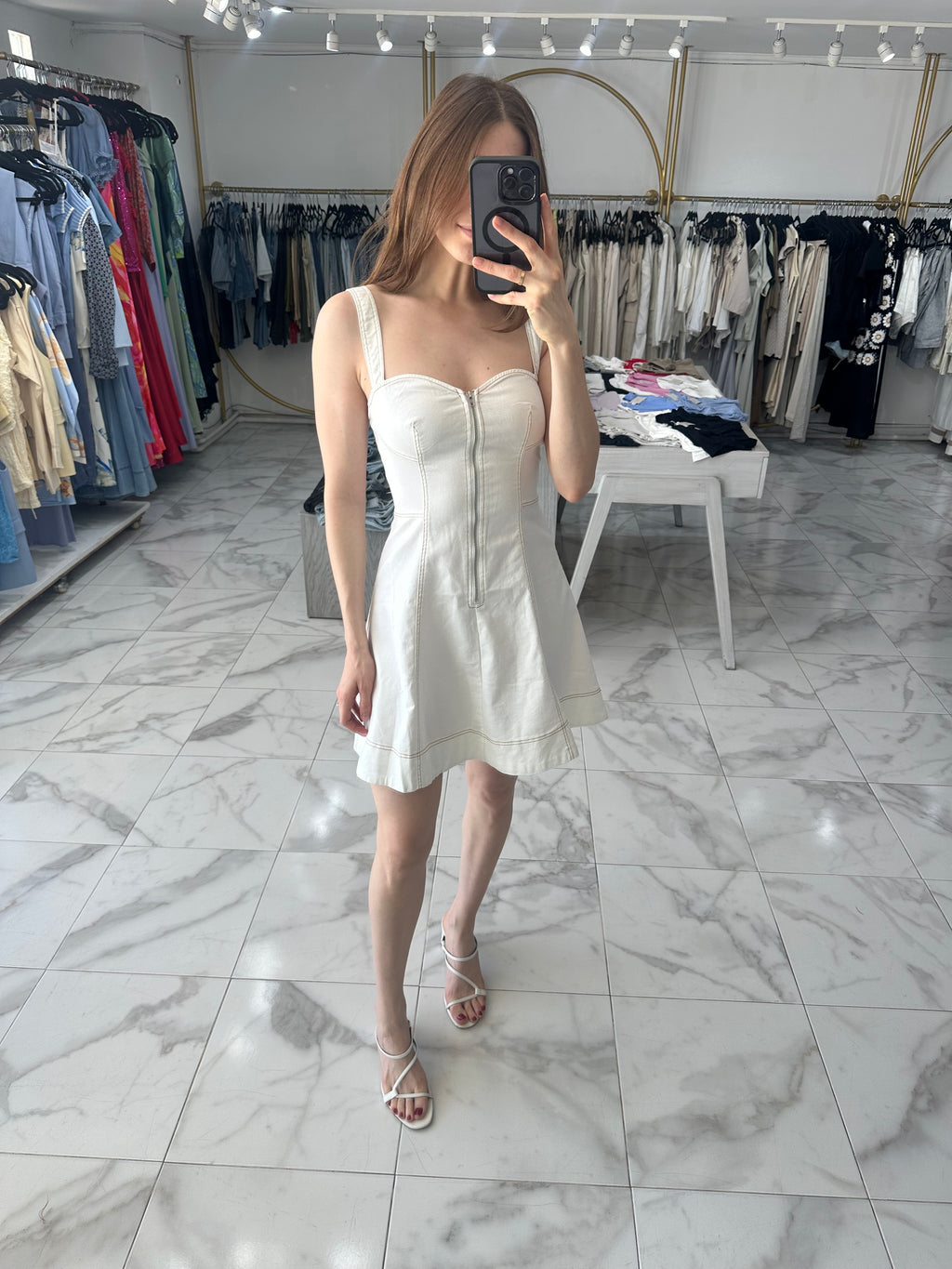 Vestido denim blanco