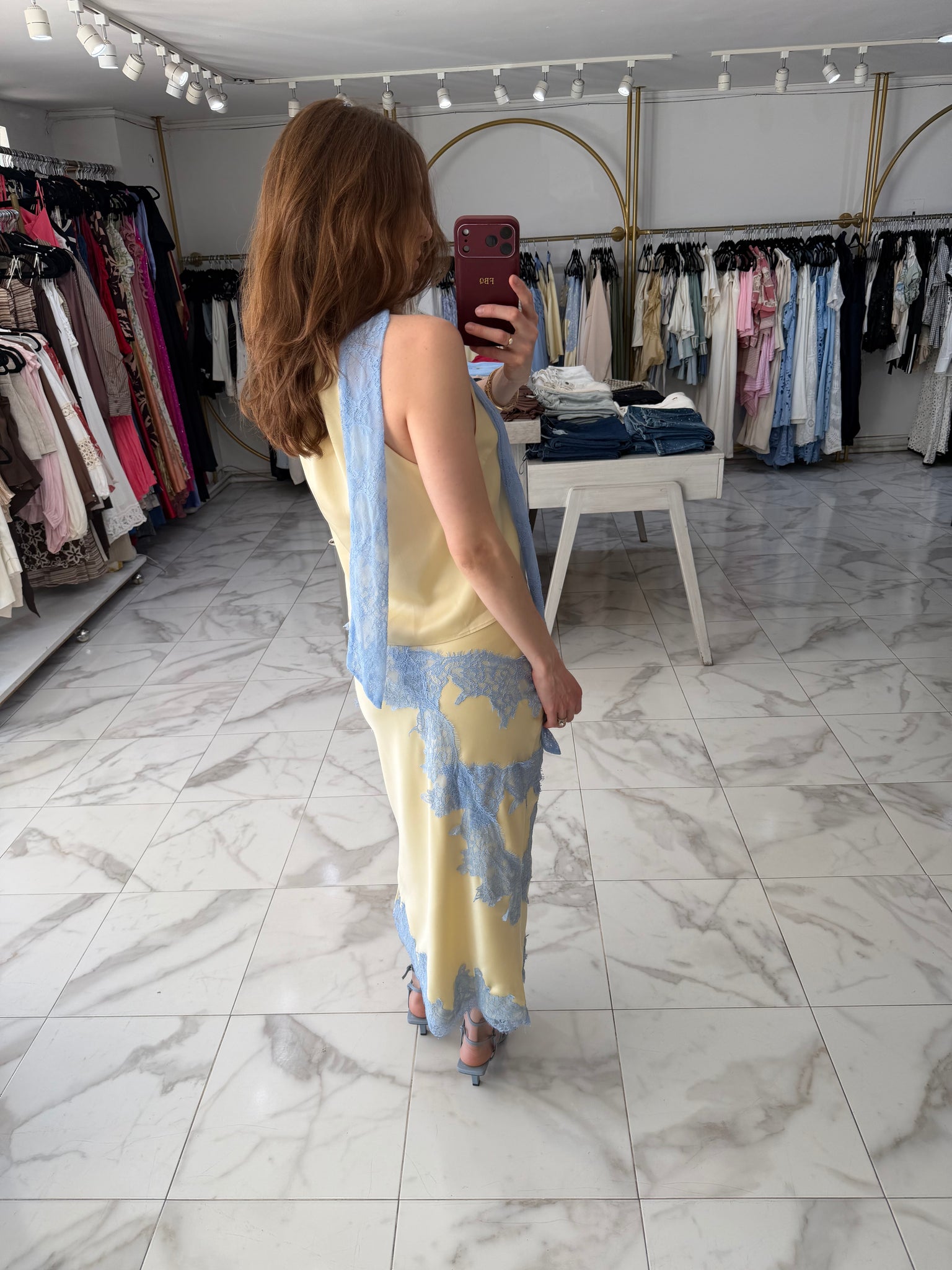 Blusa encaje azul