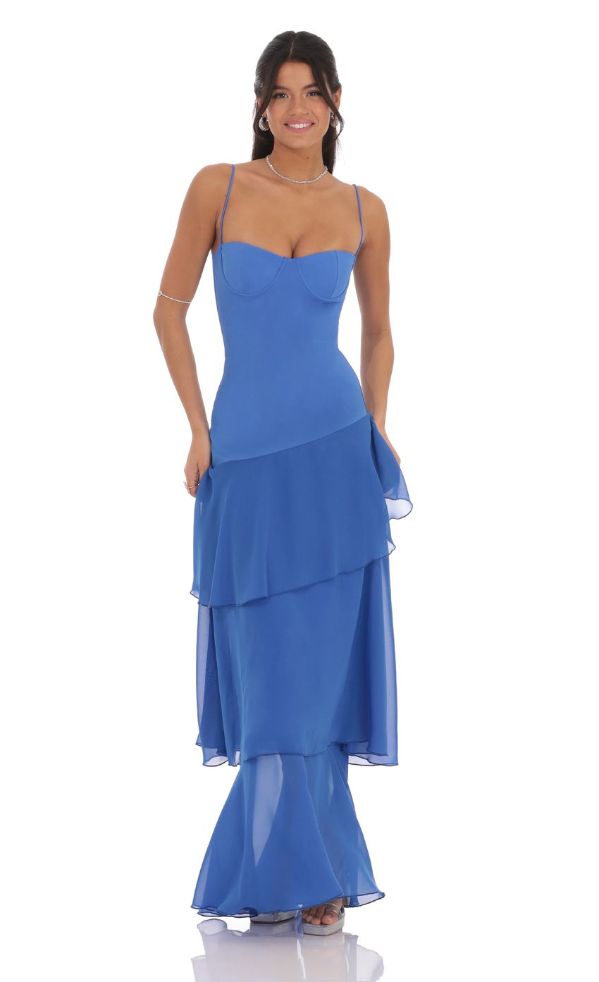 Vestido azul largo