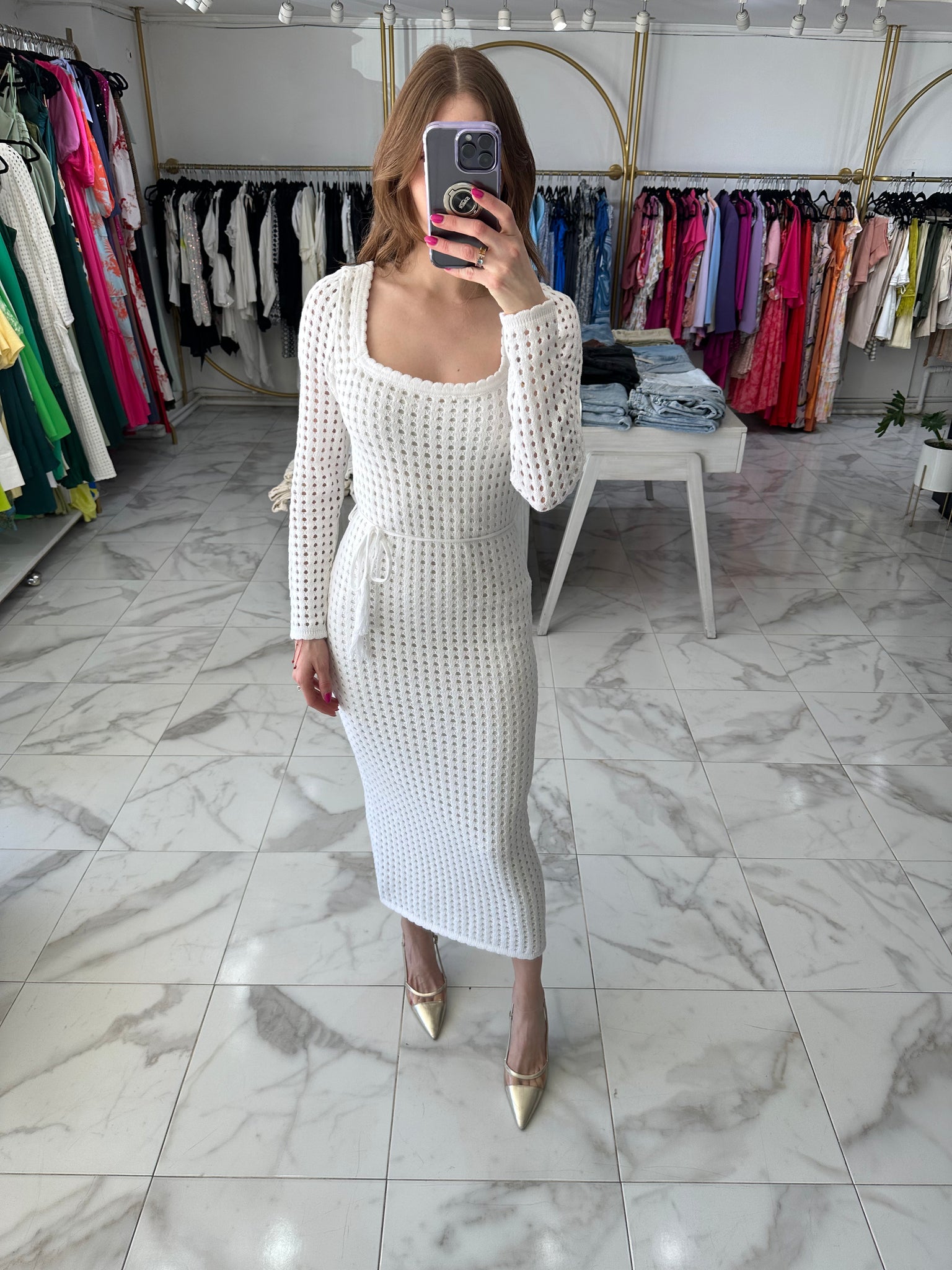 Vestido blanco crochet