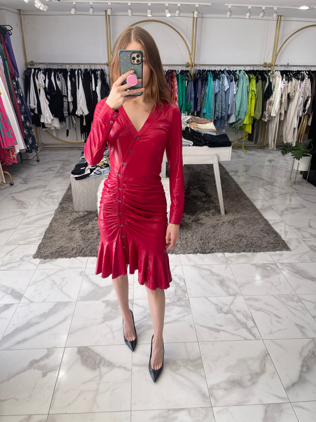 Vestido rojo midi