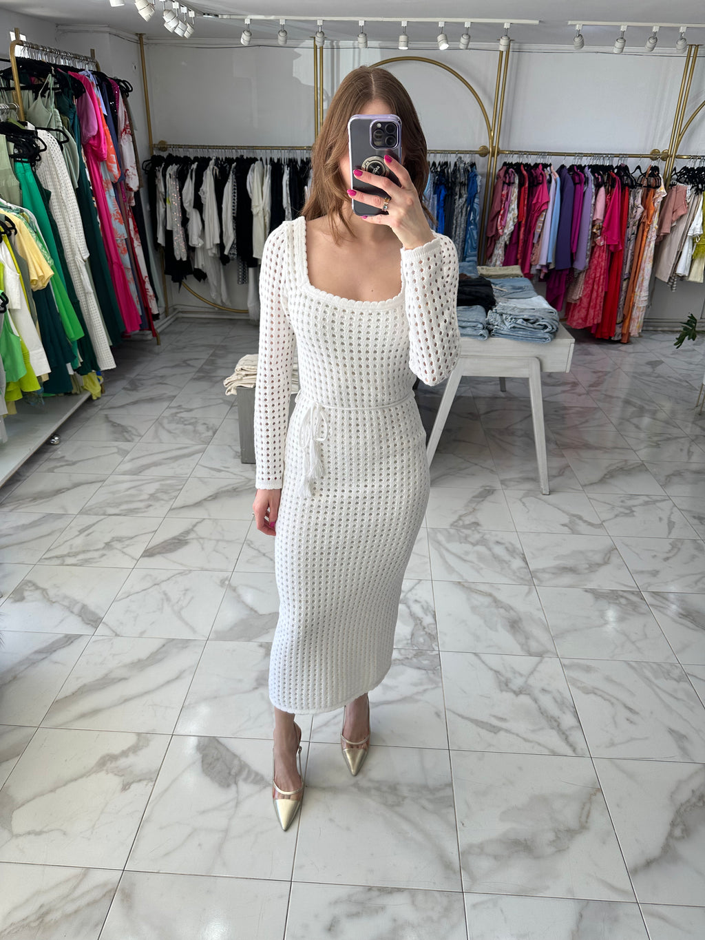 Vestido blanco crochet