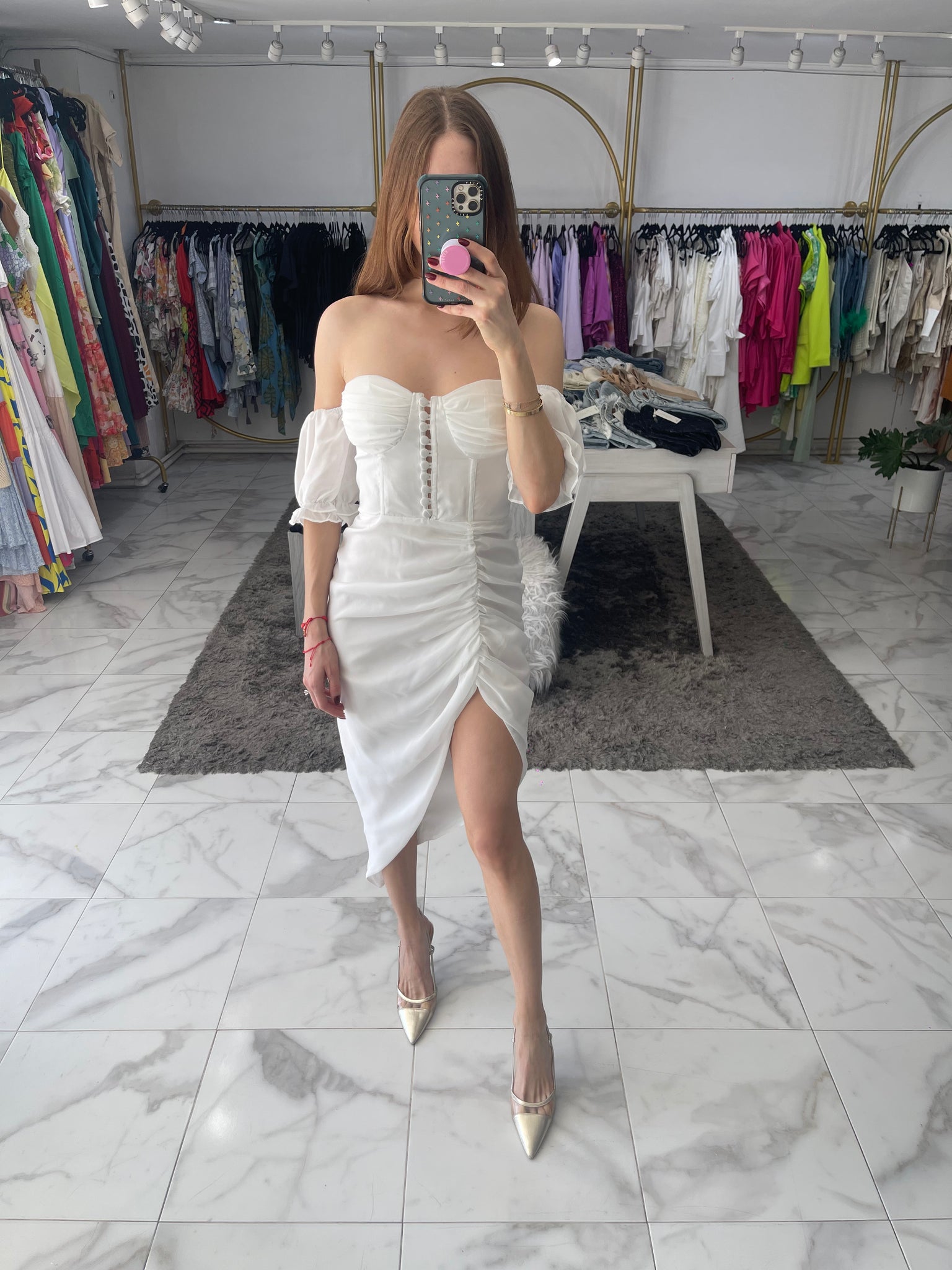 Vestido plisado midi