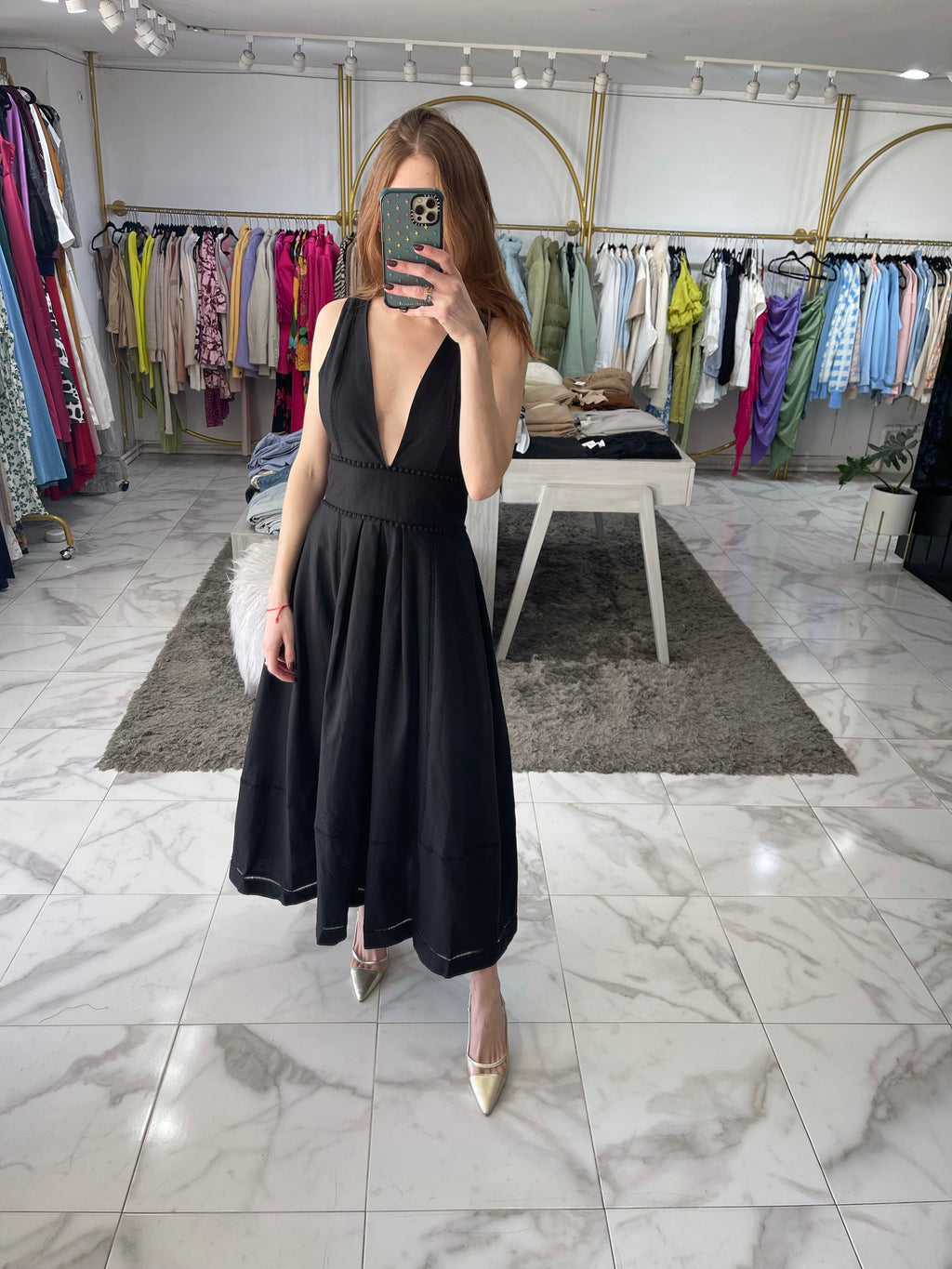 Vestido negro midi